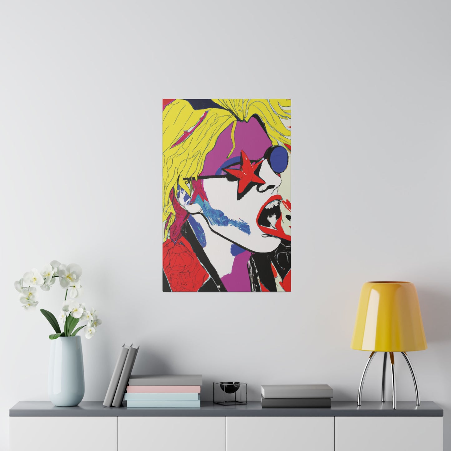 7531H - Rockstar Painting Print | Face | Abstract | Poster | Home Decor | Wall Art | Music Art | Canvas