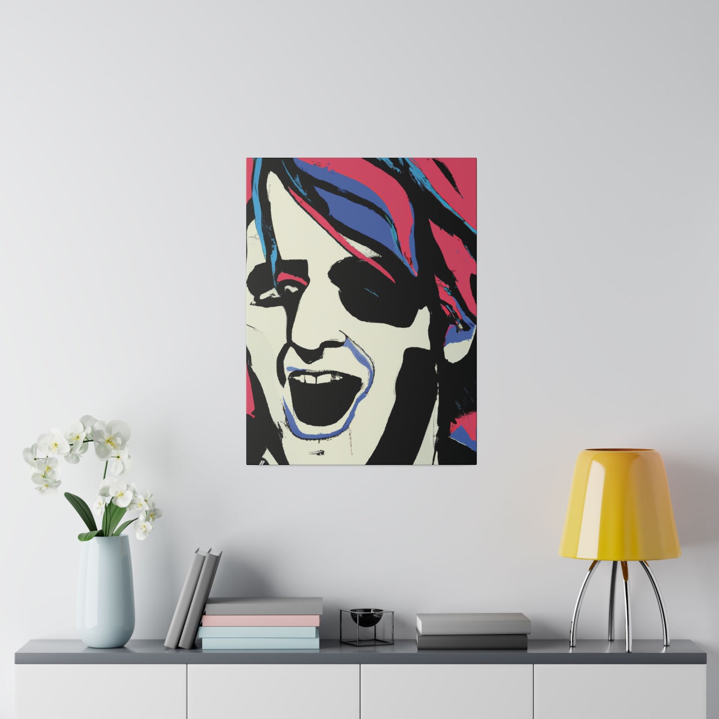 4318K - Rockstar Painting Print | Face | Abstract | Poster | Home Decor | Wall Art | Music Art | Canvas