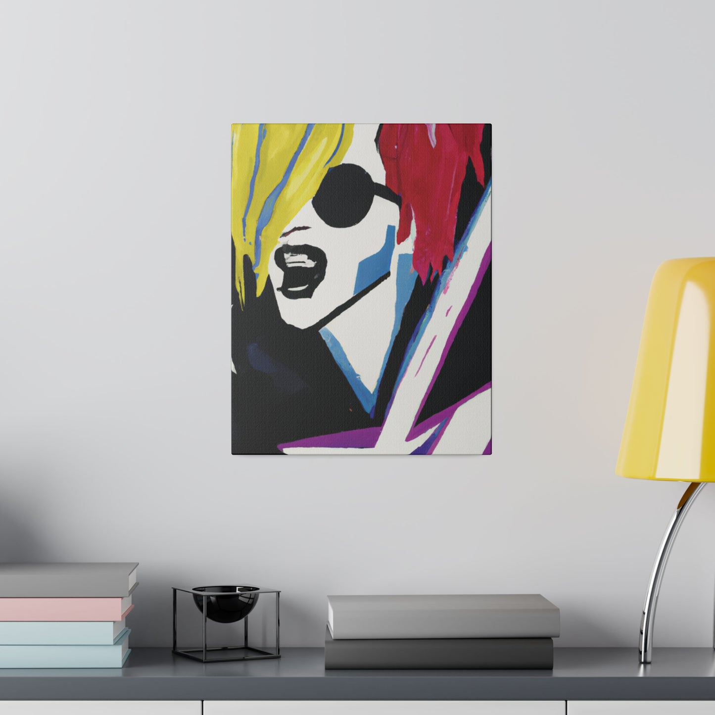 8784F - Rockstar Painting Print | Face | Abstract | Poster | Home Decor | Wall Art | Music Art | Canvas