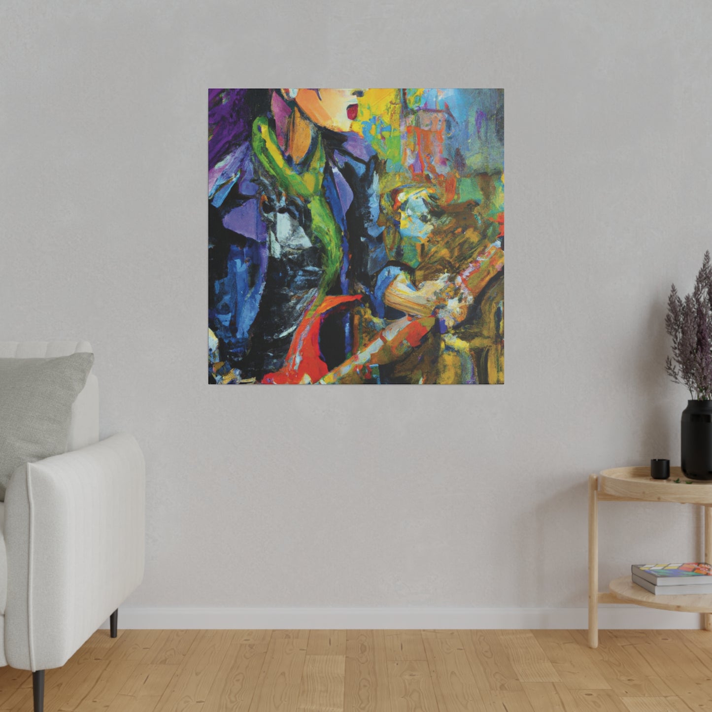 2047V - Rockstar Oil Painting Style Print | Poster | Home Decor | Wall Art | Music Art | Canvas