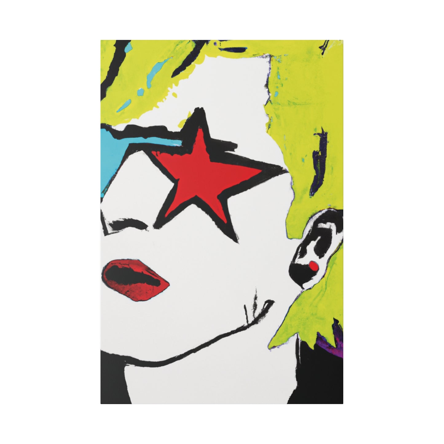 6352S - Rockstar Painting Print | Face | Abstract | Poster | Home Decor | Wall Art | Music Art | Canvas