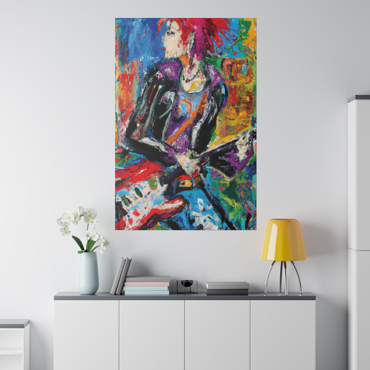 7254X - Rockstar Oil Painting Style Print | Poster | Home Decor | Wall Art | Music Art | Canvas