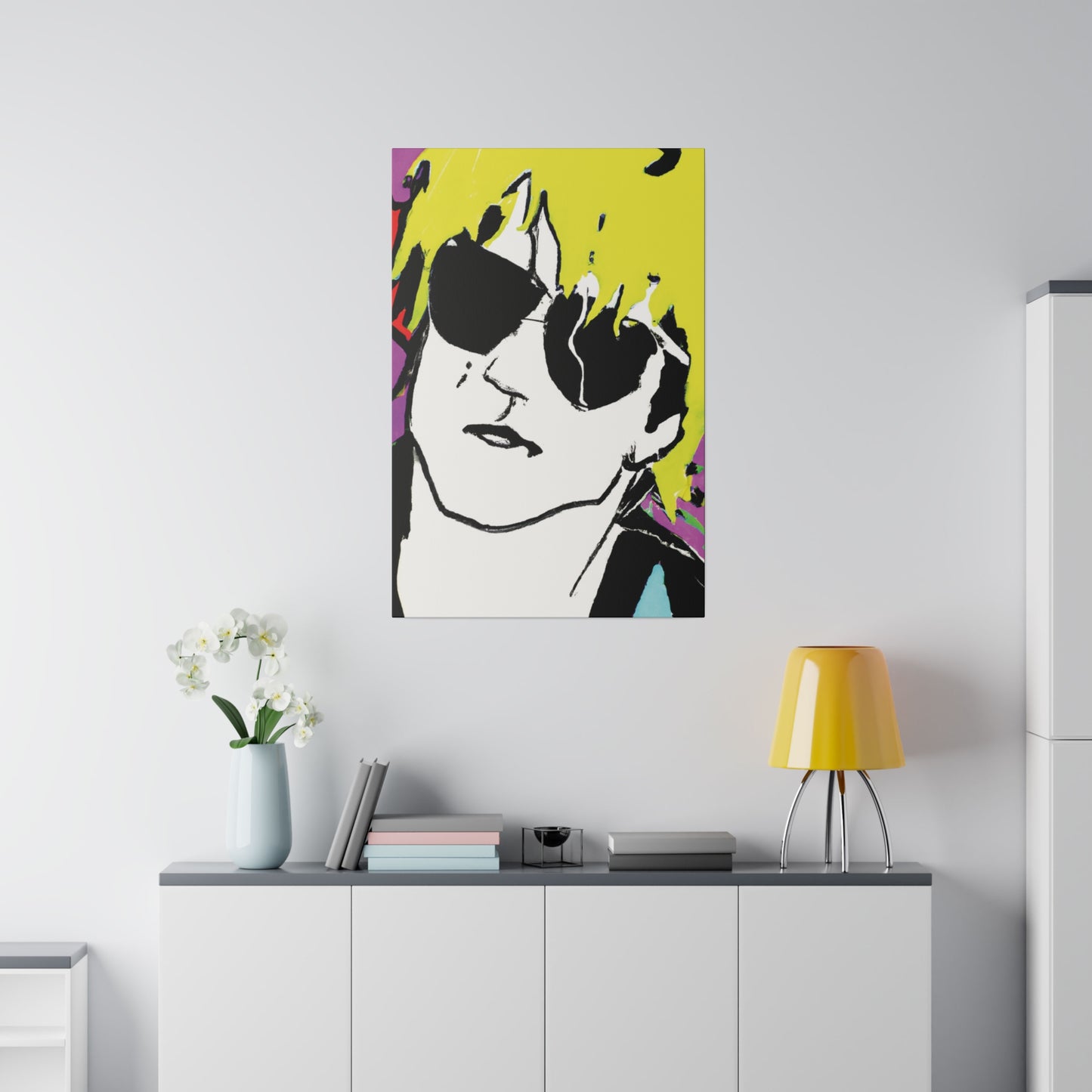 347H - Rockstar Painting Print | Face | Abstract | Poster | Home Decor | Wall Art | Music Art | Canvas