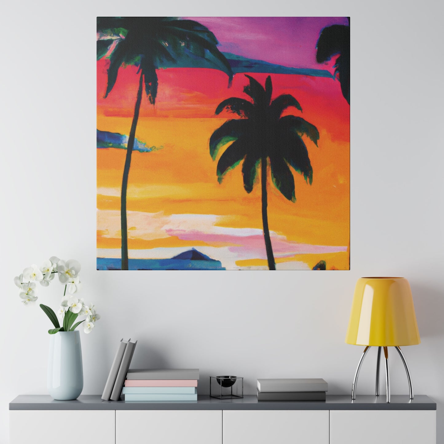 7785F - Miami Beach Sunset Painting Print | Miami | Beach | Sunset | Poster | Home Decor | Wall Art | Canvas