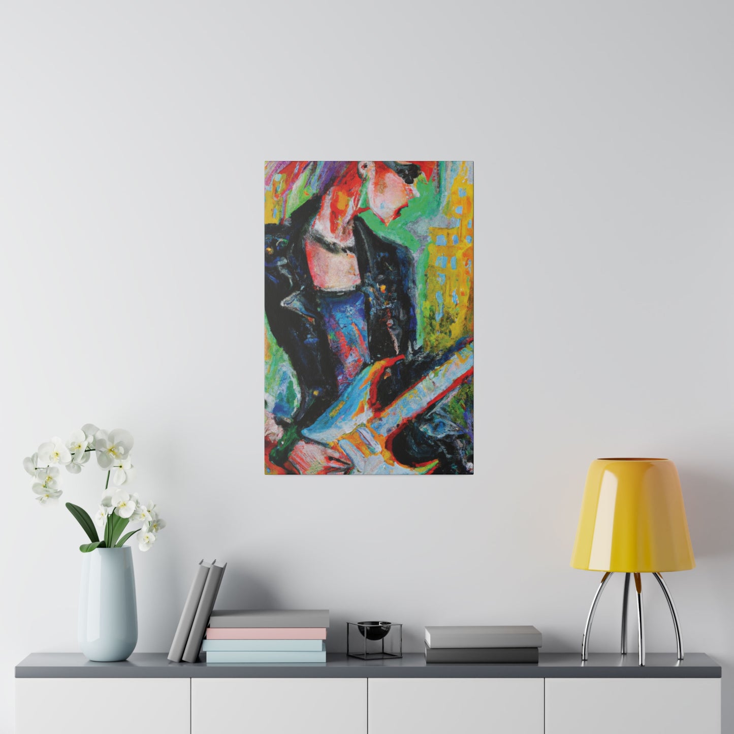 2036Q - Rockstar Oil Painting Style Print | Poster | Home Decor | Wall Art | Music Art | Canvas