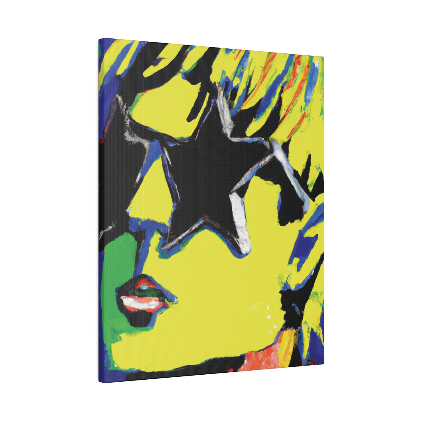 9785T - Rockstar Painting Print | Face | Abstract | Poster | Home Decor | Wall Art | Music Art | Canvas