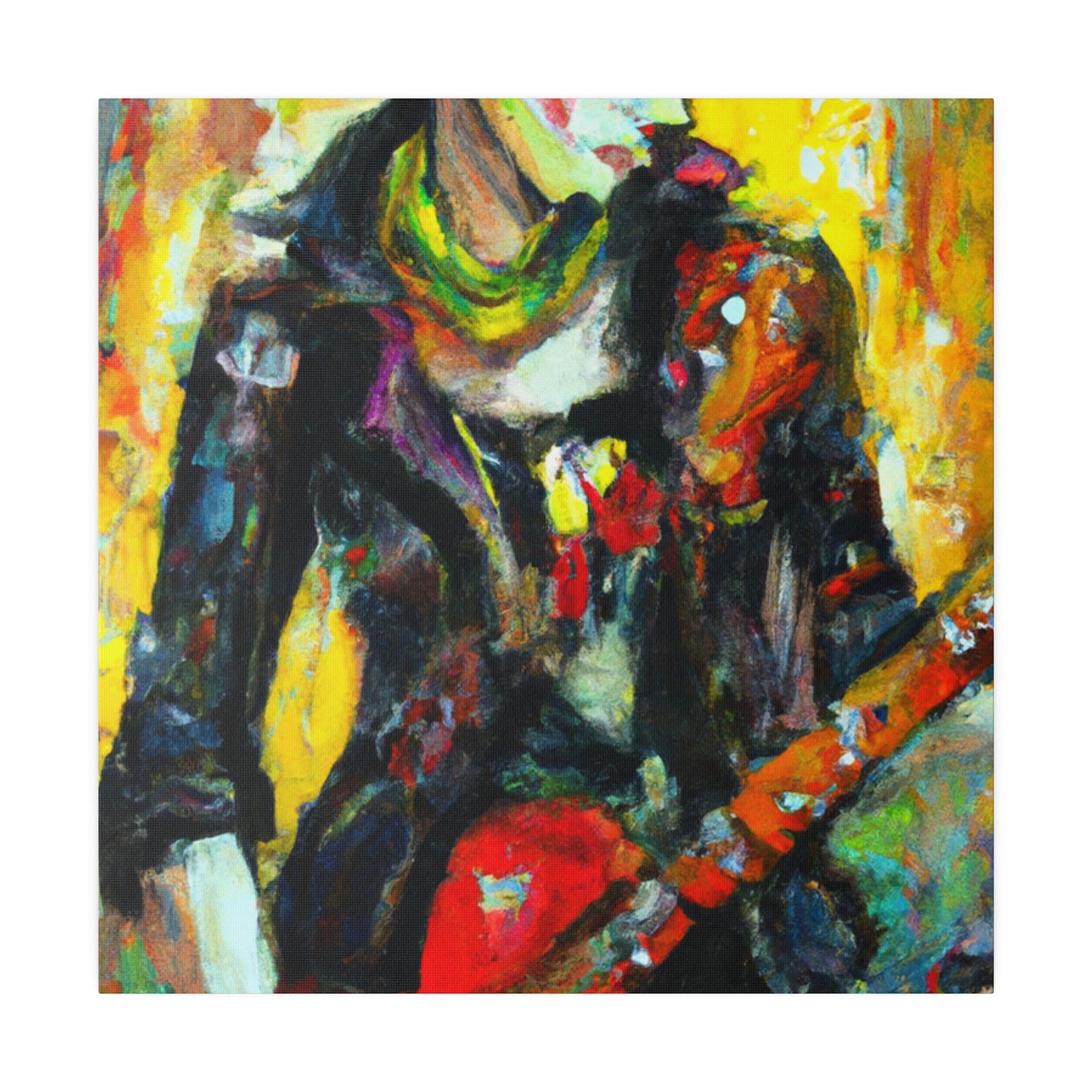 2519F - Rockstar Oil Painting Style Print | Poster | Music Art | Home Decor | Wall Art | Canvas