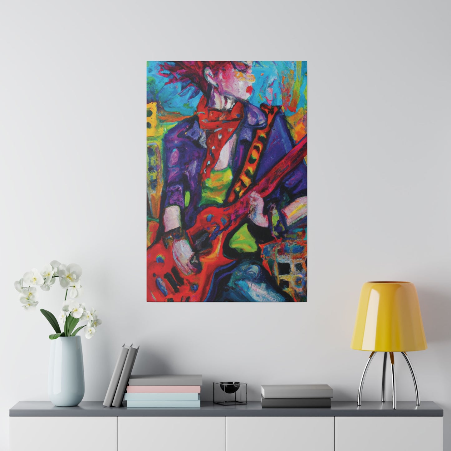 9529Y - Rockstar Oil Painting Style Print | Poster | Home Decor | Wall Art | Music Art | Canvas