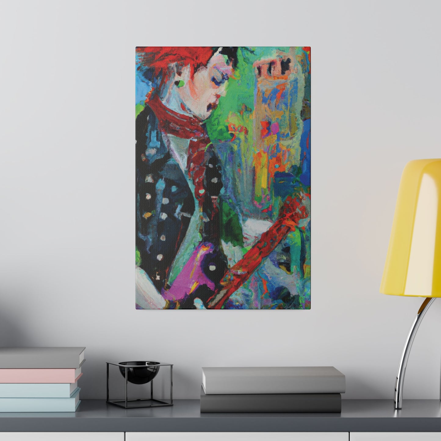 9721W - Rockstar Oil Painting Style Print | Poster | Home Decor | Wall Art | Music Art | Canvas