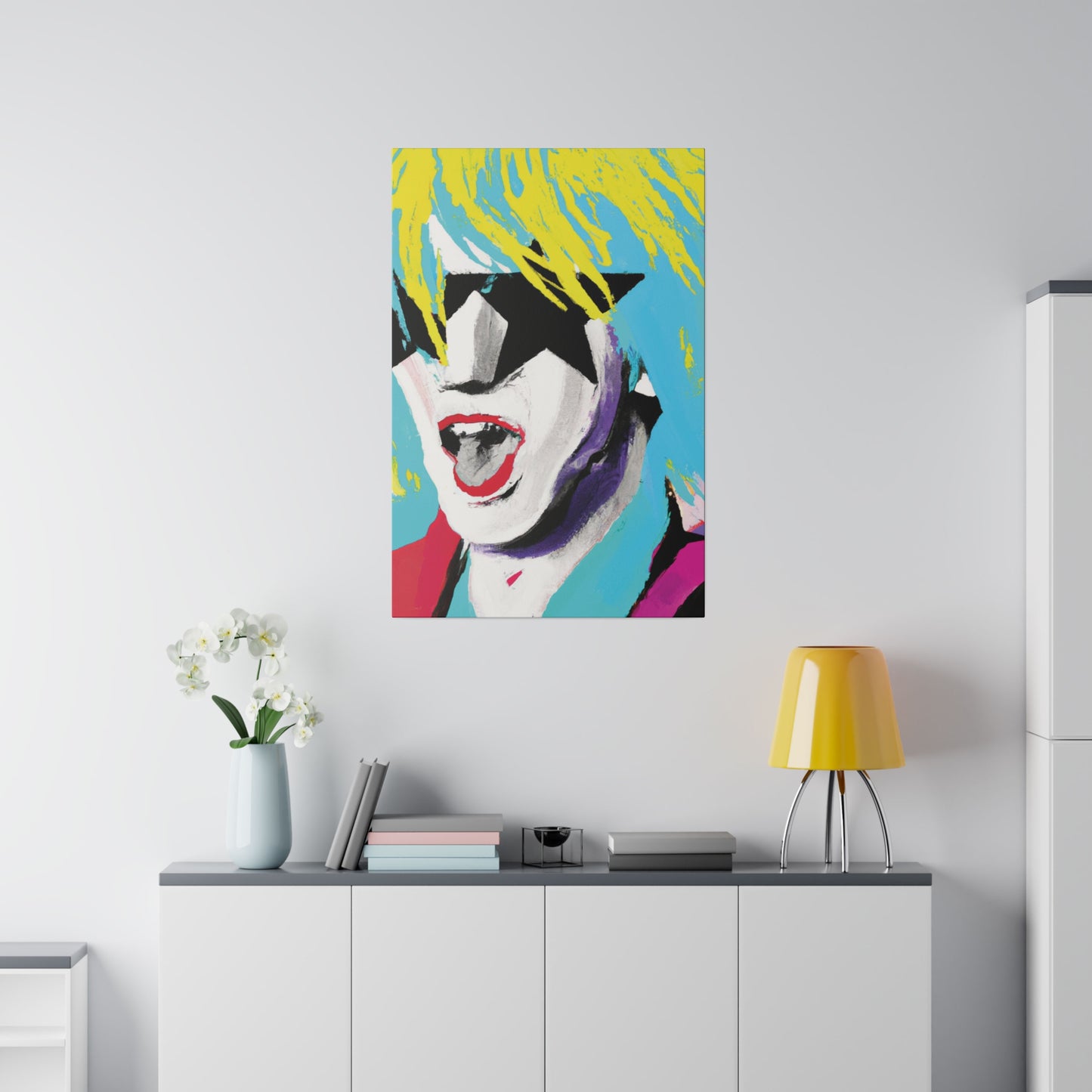 8736P - Rockstar Painting Print | Face | Abstract | Poster | Home Decor | Wall Art | Music Art | Canvas