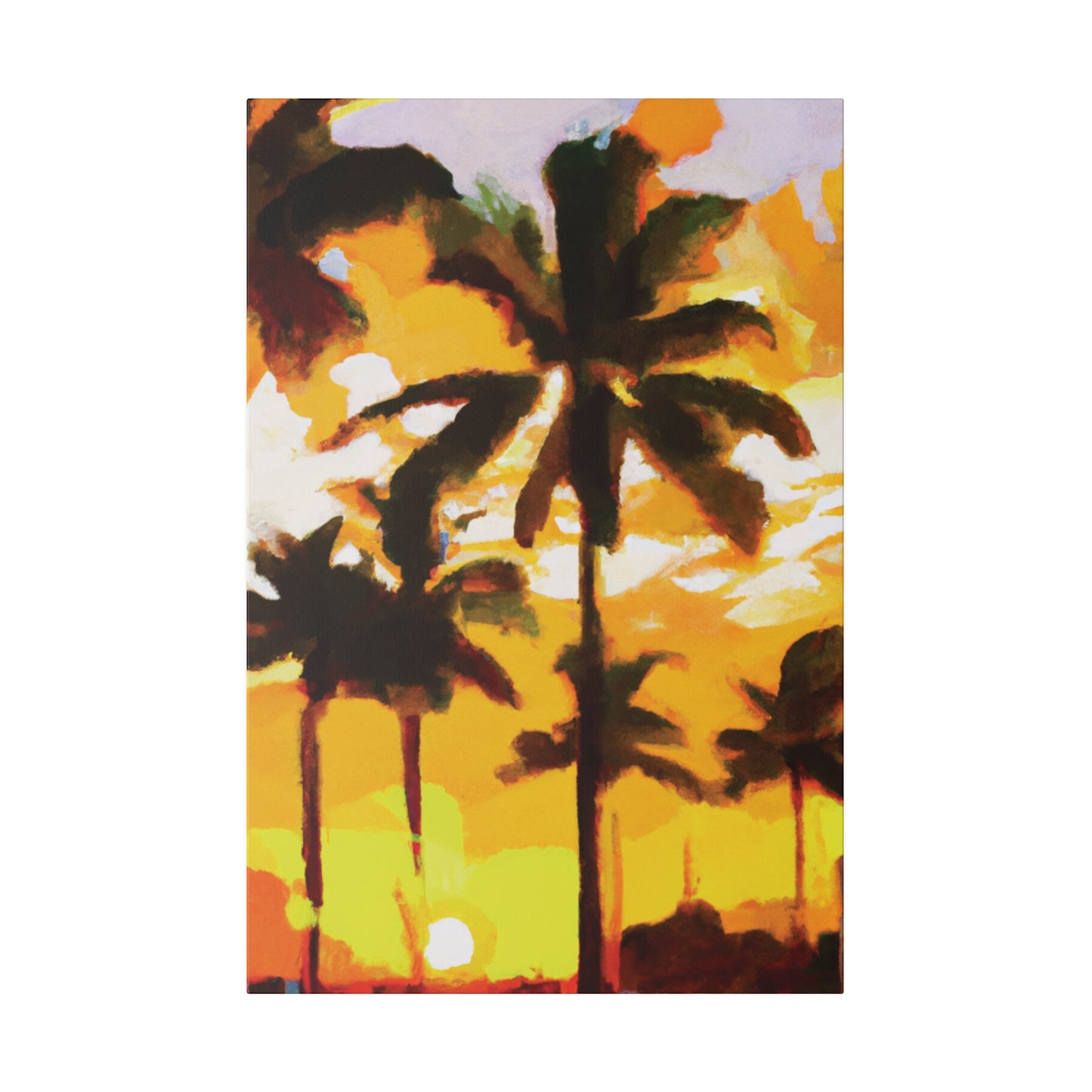 3197H - Miami Beach Sunset Painting Print | Miami | Beach | Sunset | Poster | Home Decor | Wall Art | Canvas