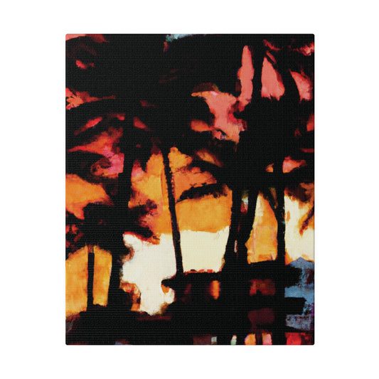 8498K - Miami Beach Sunset Painting Print | Miami | Beach | Sunset | Poster | Home Decor | Wall Art | Canvas