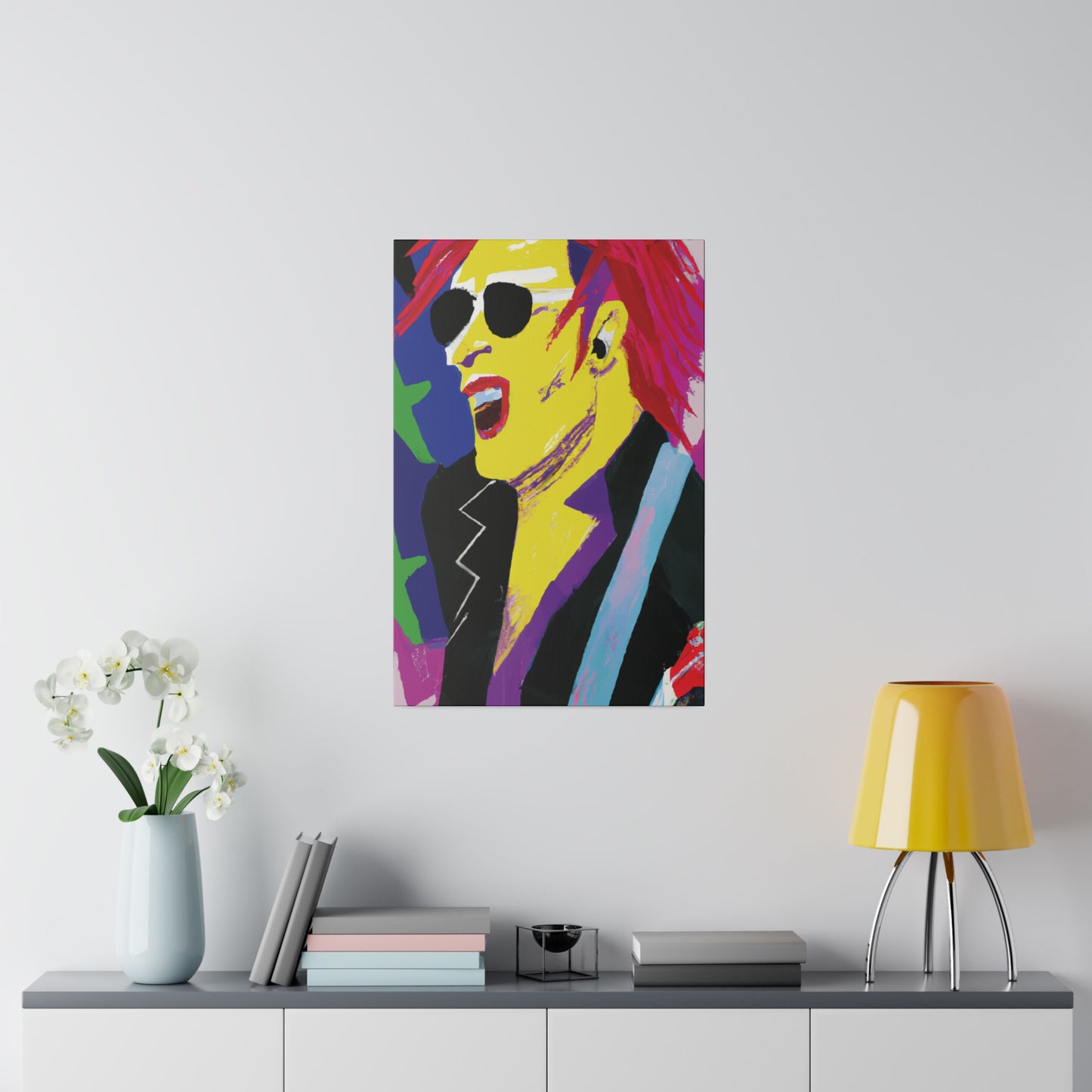 9751P - Rockstar Painting Print | Face | Abstract | Poster | Home Decor | Wall Art | Music Art | Canvas