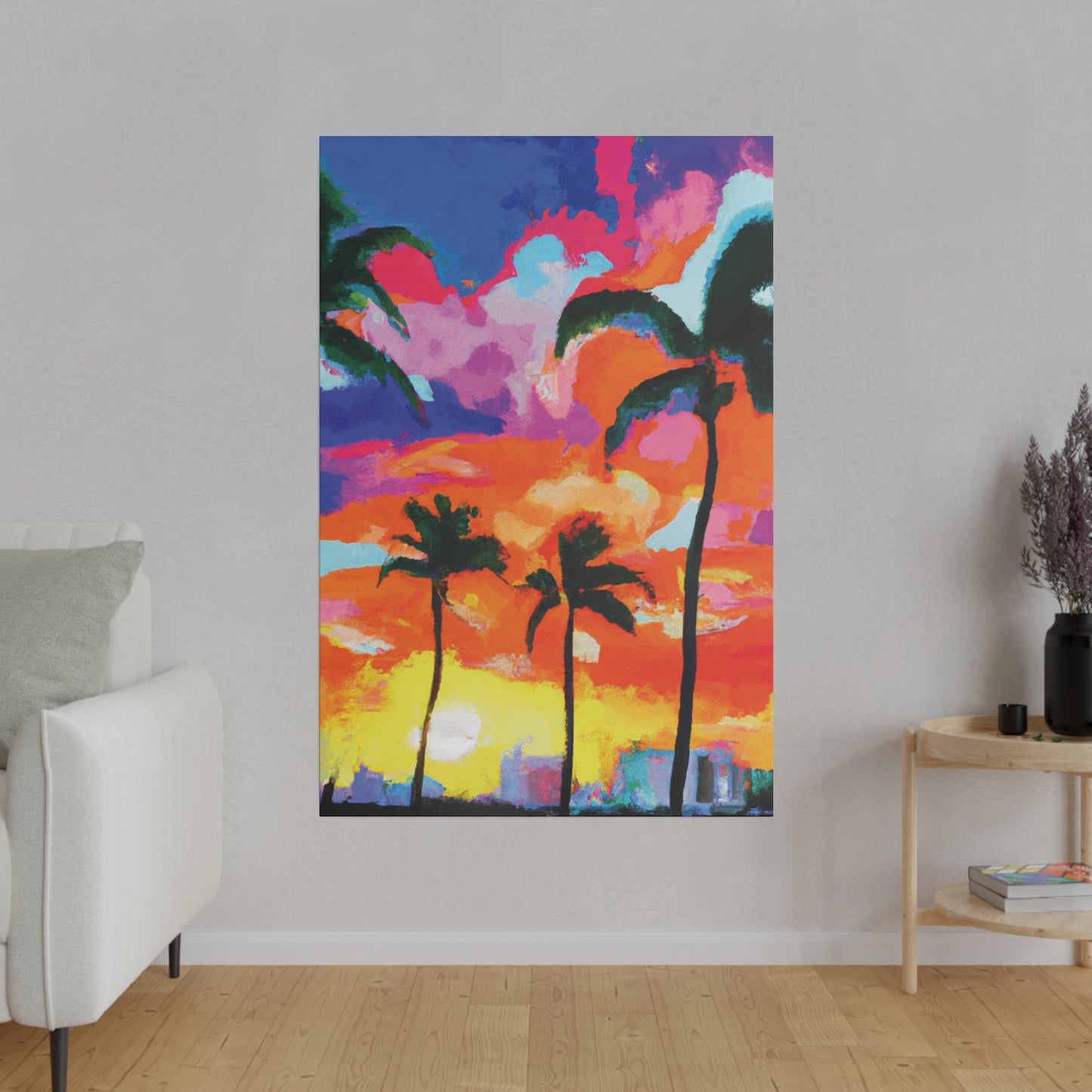 8579F - Miami Beach Sunset Painting Print | Miami | Beach | Sunset | Poster | Home Decor | Wall Art | Canvas