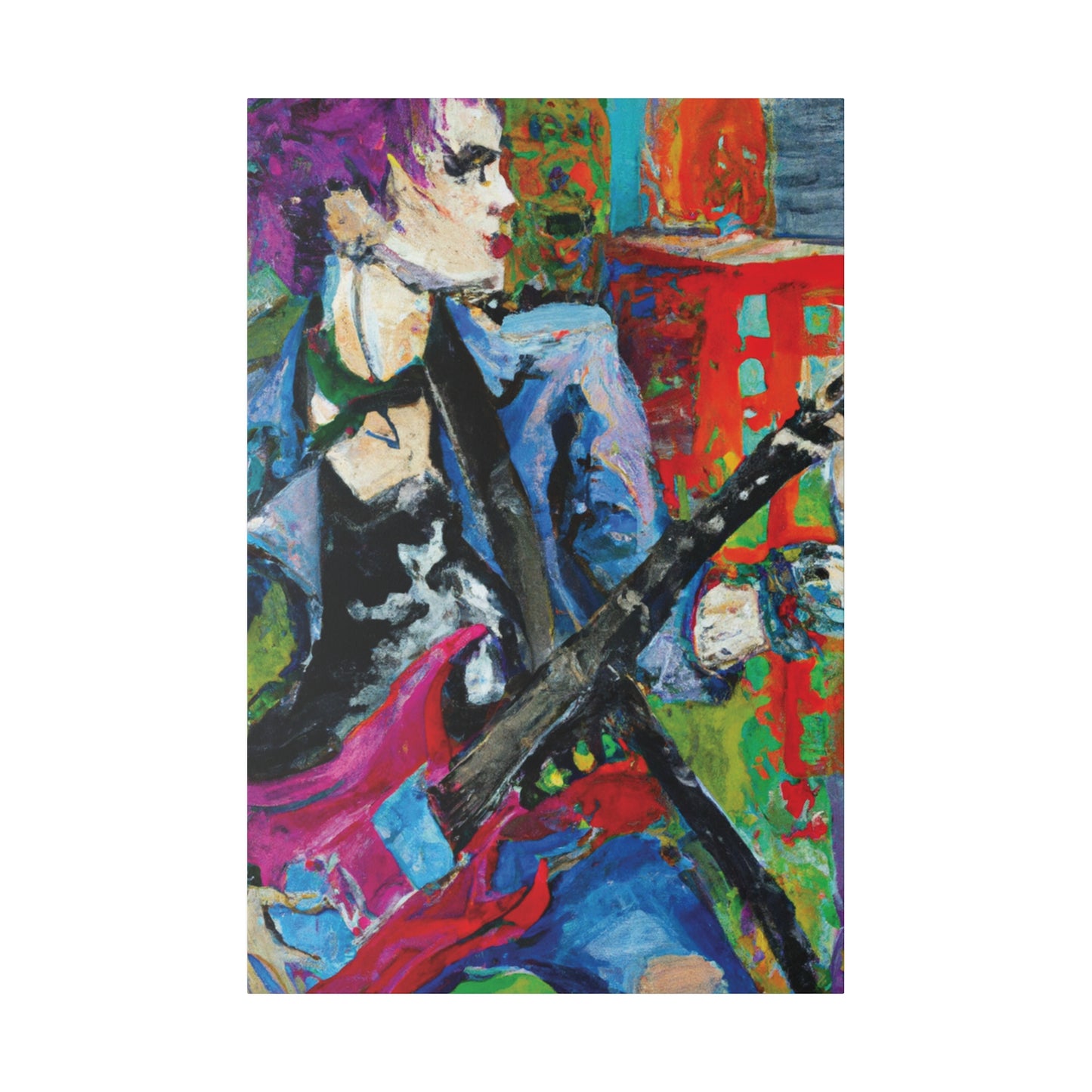 9194H - Rockstar Oil Painting Style Print | Poster | Home Decor | Wall Art | Music Art | Canvas