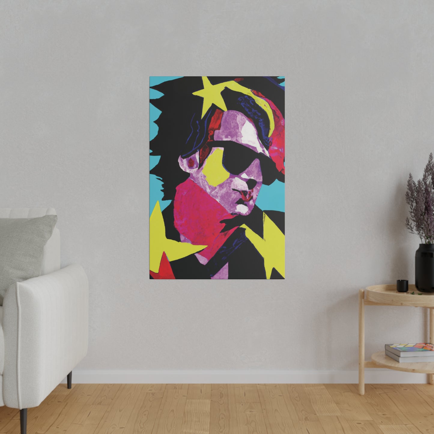 6749z - Rockstar Painting Print | Face | Abstract | Poster | Home Decor | Wall Art | Music Art | Canvas