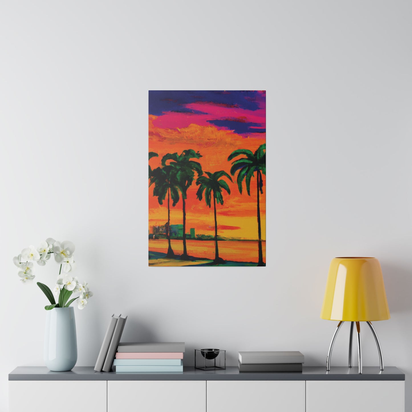 7389Y - Miami Beach Sunset Painting Print | Miami | Beach | Sunset | Poster | Home Decor | Wall Art | Canvas