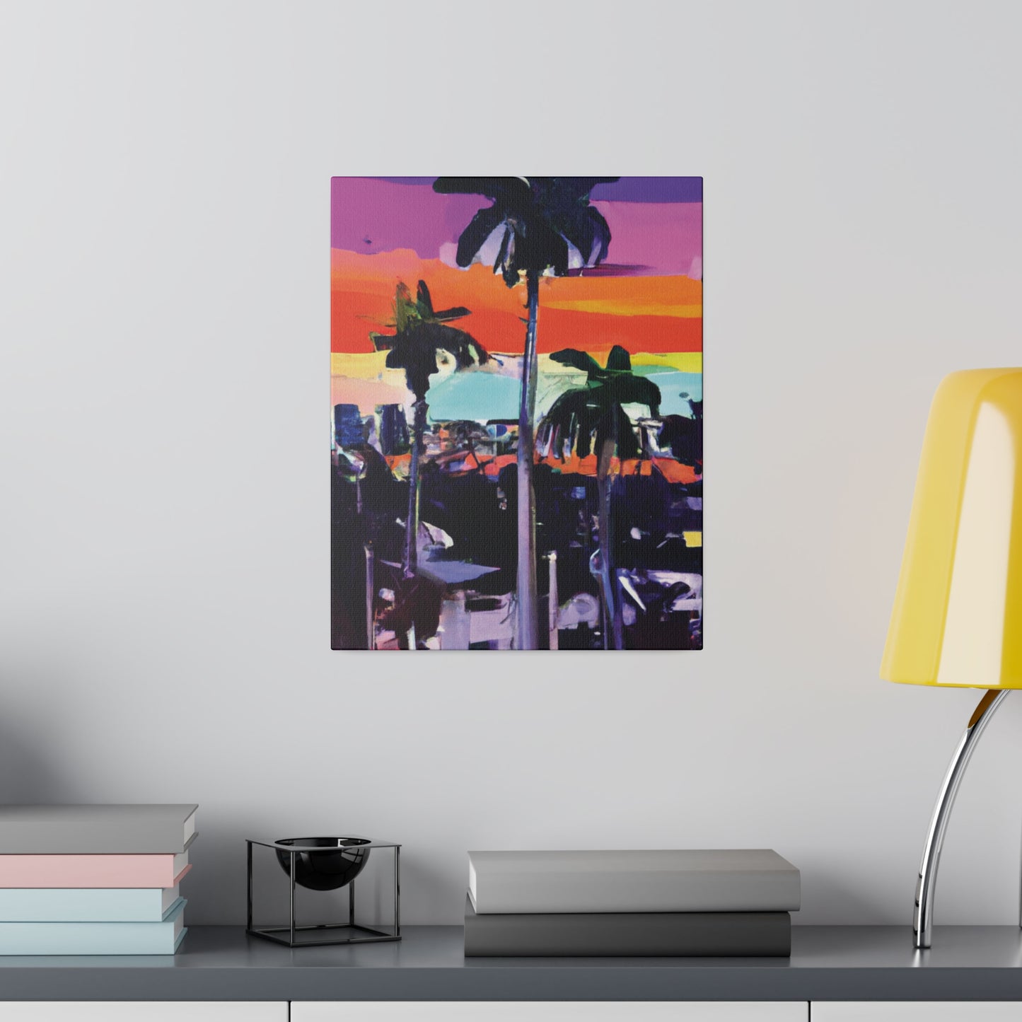 8668T - Miami Beach Sunset Painting Print | Miami | Beach | Sunset | Poster | Home Decor | Wall Art | Canvas