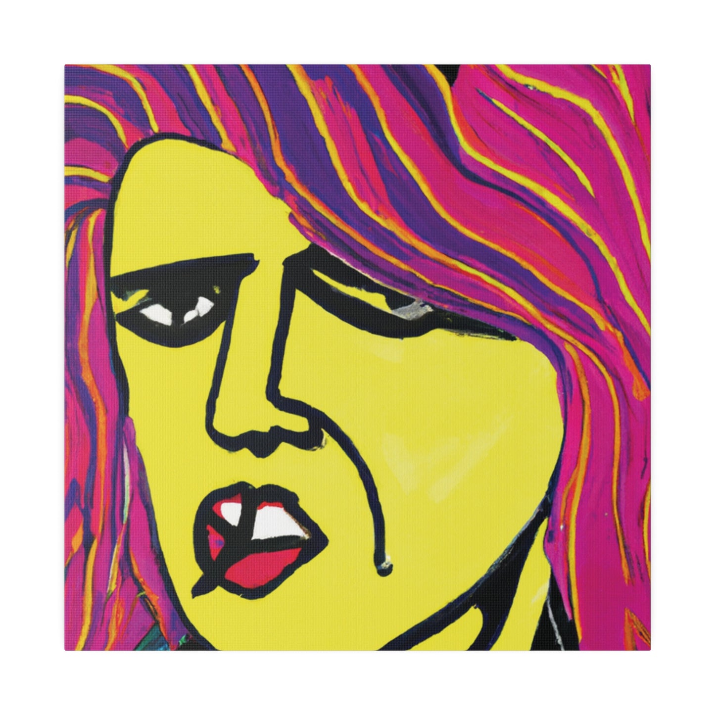 6639Q - Rockstar Painting Print | Face | Abstract | Poster | Home Decor | Wall Art | Music Art | Canvas