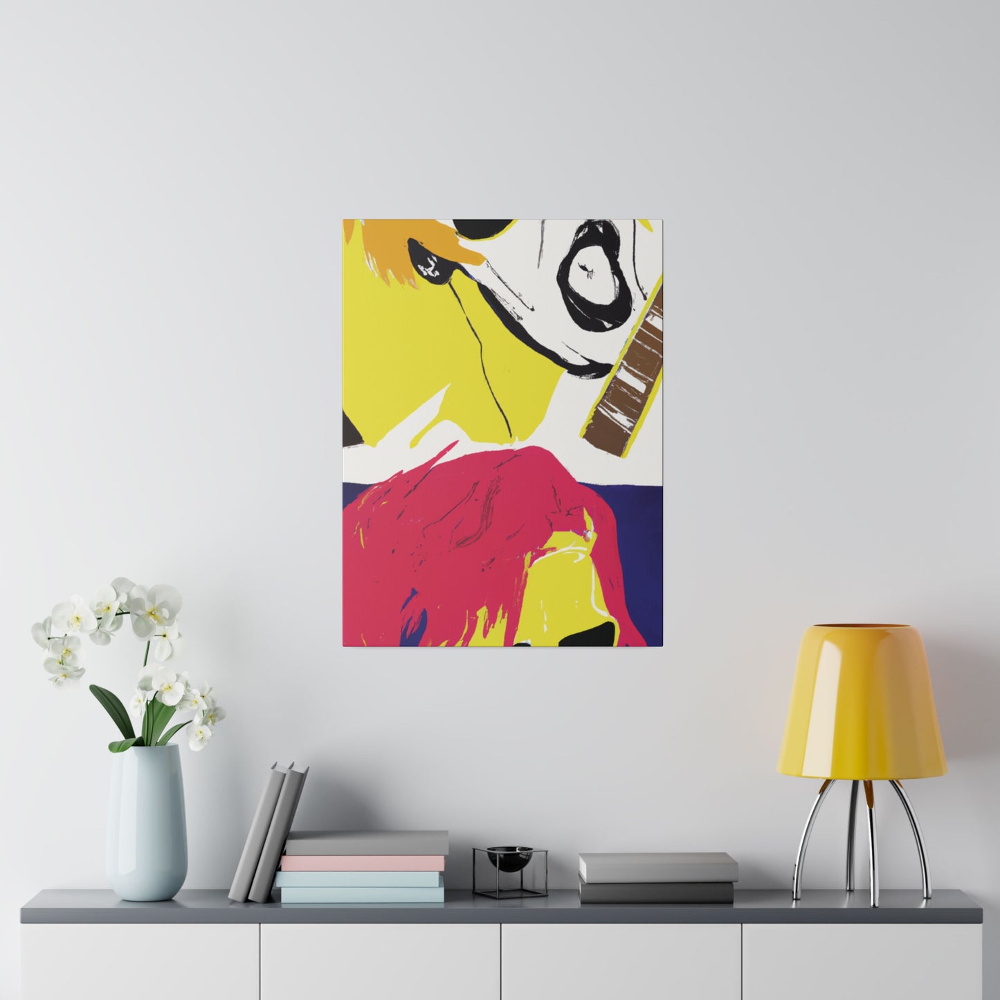 8354G - Rockstar Painting Print | Face | Abstract | Poster | Home Decor | Wall Art | Music Art | Canvas