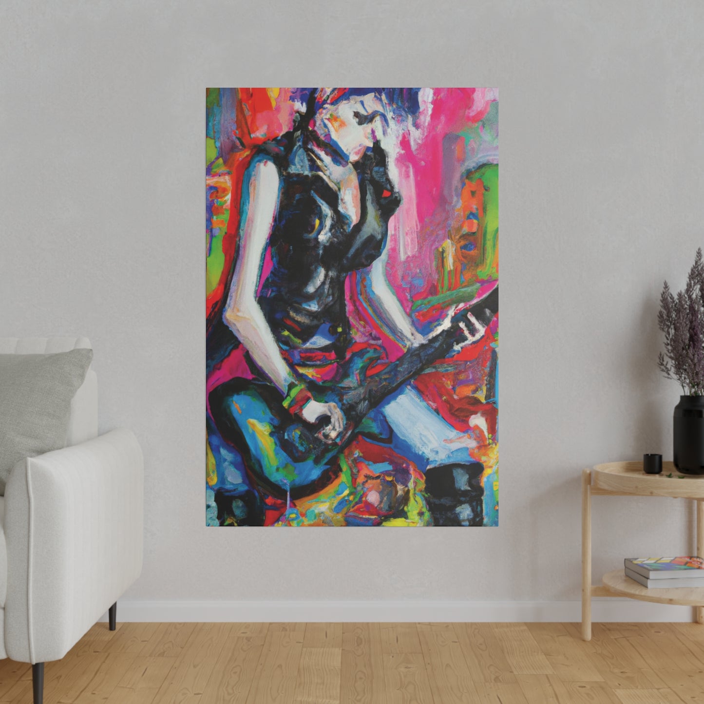 795W - Rockstar Oil Painting Style Print | Poster | Home Decor | Wall Art | Music Art | Canvas