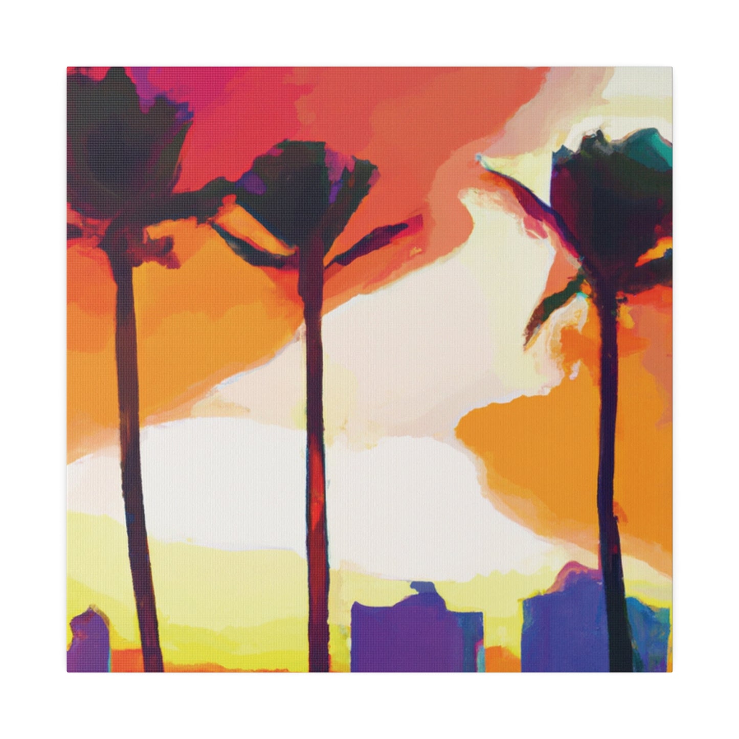 1605J - Miami Beach Sunset Painting Print | Miami | Beach | Sunset | Poster | Home Decor | Wall Art | Canvas