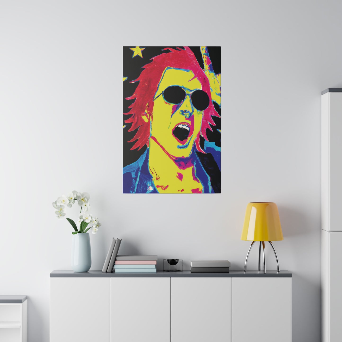 3158P - Rockstar Painting Print | Face | Abstract | Poster | Home Decor | Wall Art | Music Art | Canvas