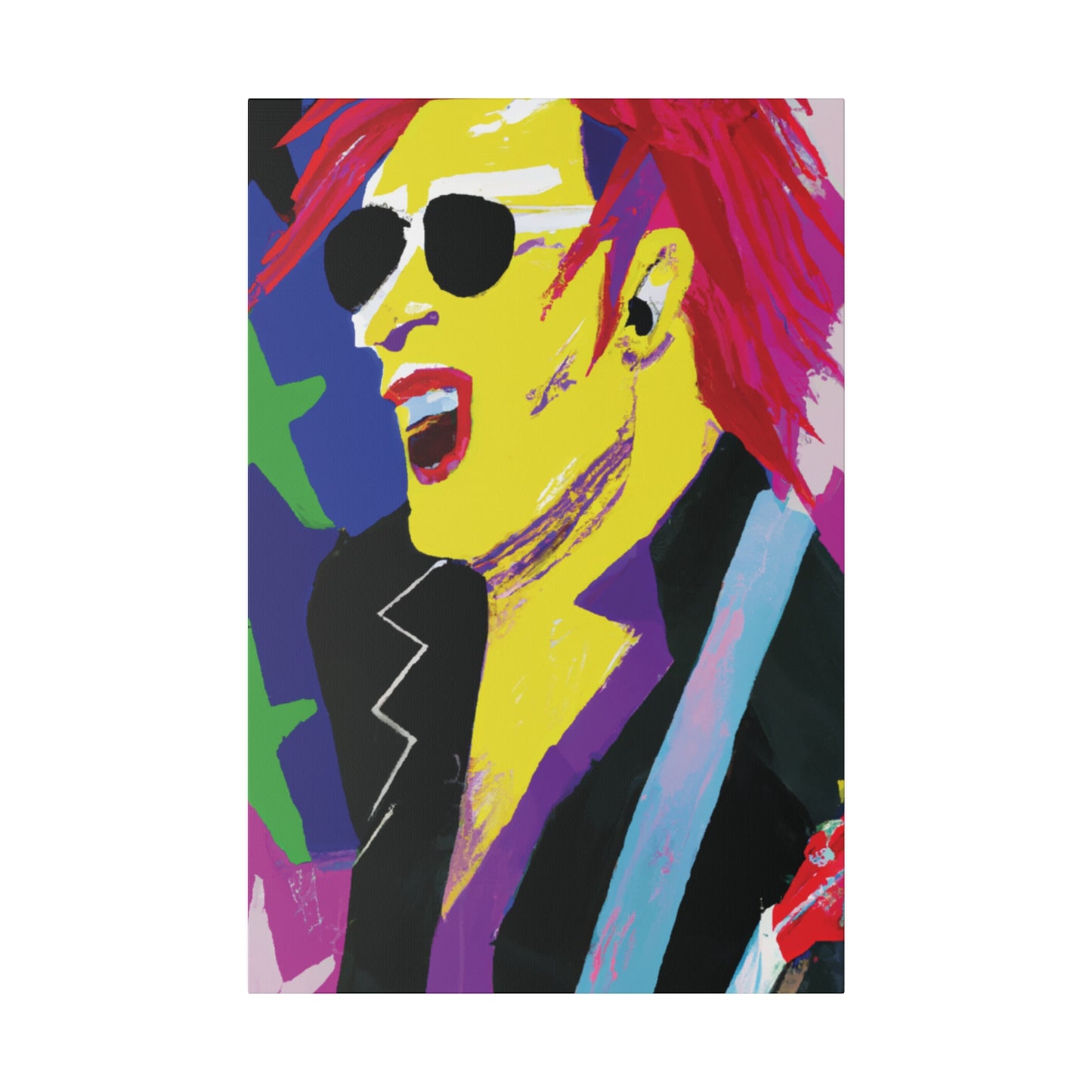 9751P - Rockstar Painting Print | Face | Abstract | Poster | Home Decor | Wall Art | Music Art | Canvas