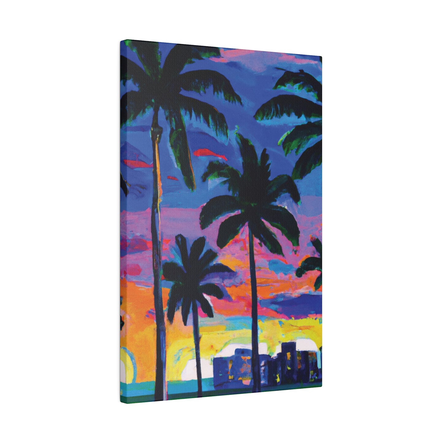 4621L - Miami Beach Sunset Painting Print | Miami | Beach | Sunset | Poster | Home Decor | Wall Art | Canvas