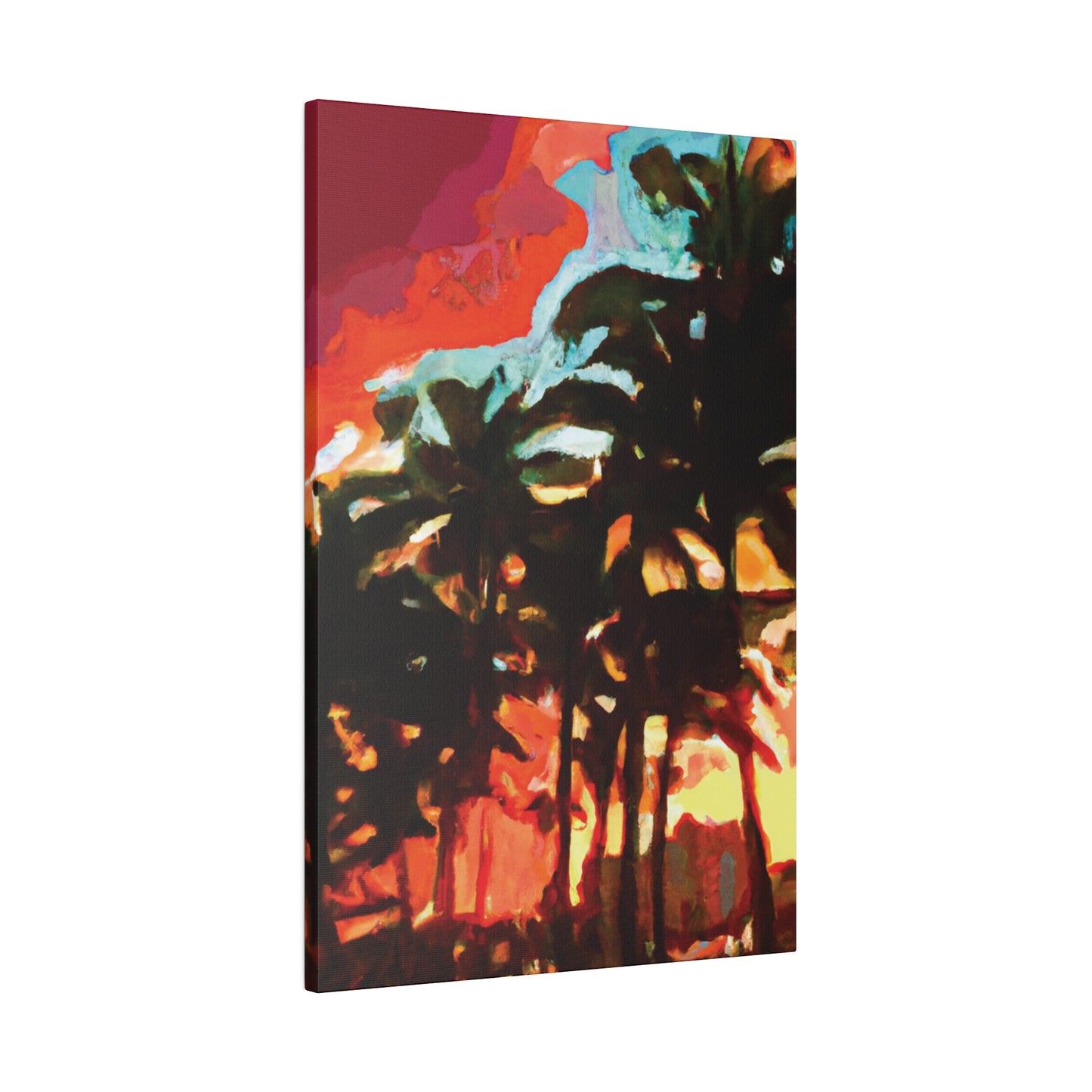 4052W - Miami Beach Sunset Painting Print | Miami | Beach | Sunset | Poster | Home Decor | Wall Art | Canvas