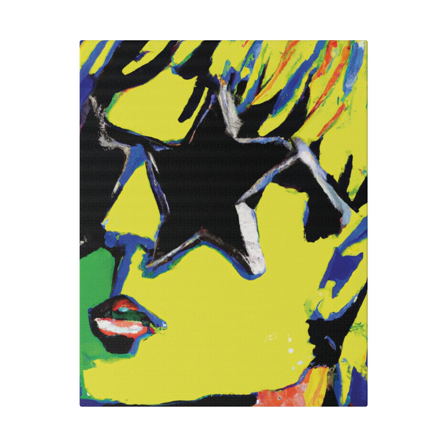 9785T - Rockstar Painting Print | Face | Abstract | Poster | Home Decor | Wall Art | Music Art | Canvas