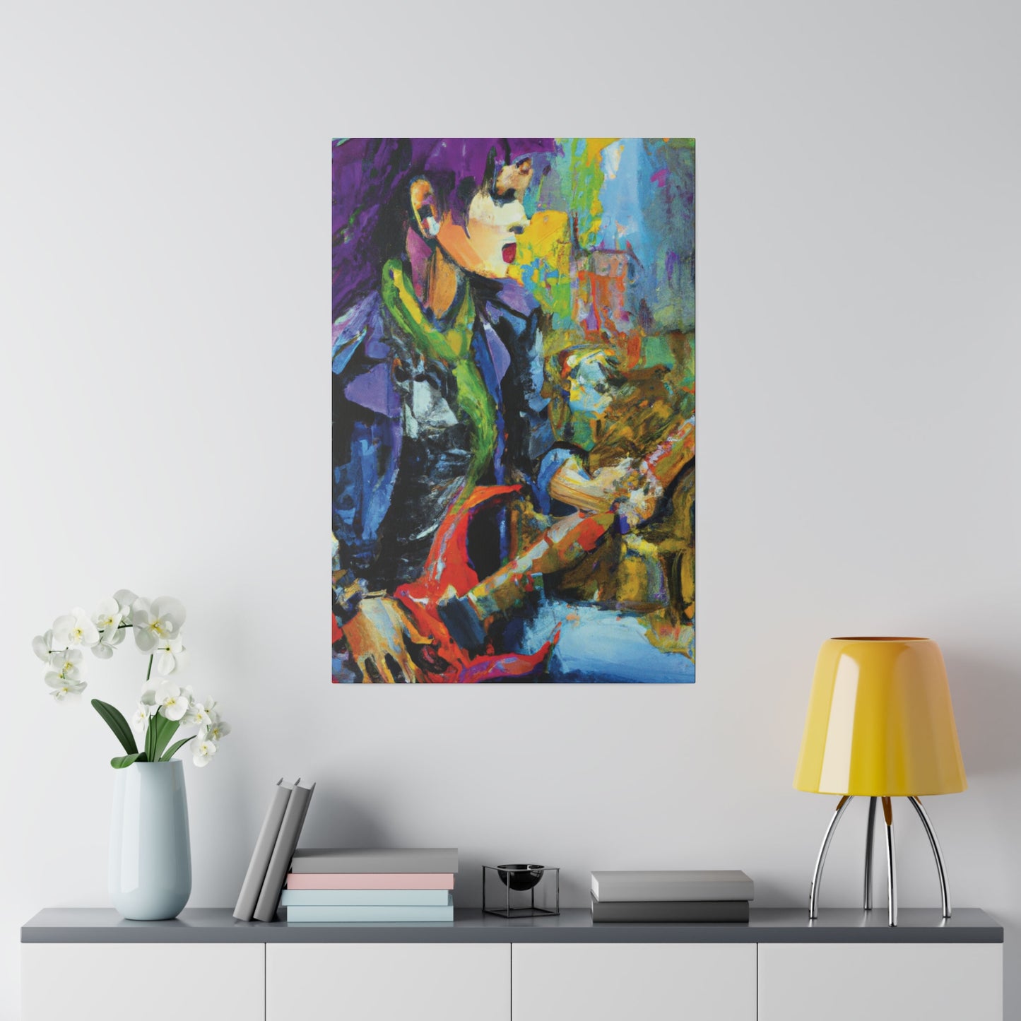 2047V - Rockstar Oil Painting Style Print | Poster | Home Decor | Wall Art | Music Art | Canvas