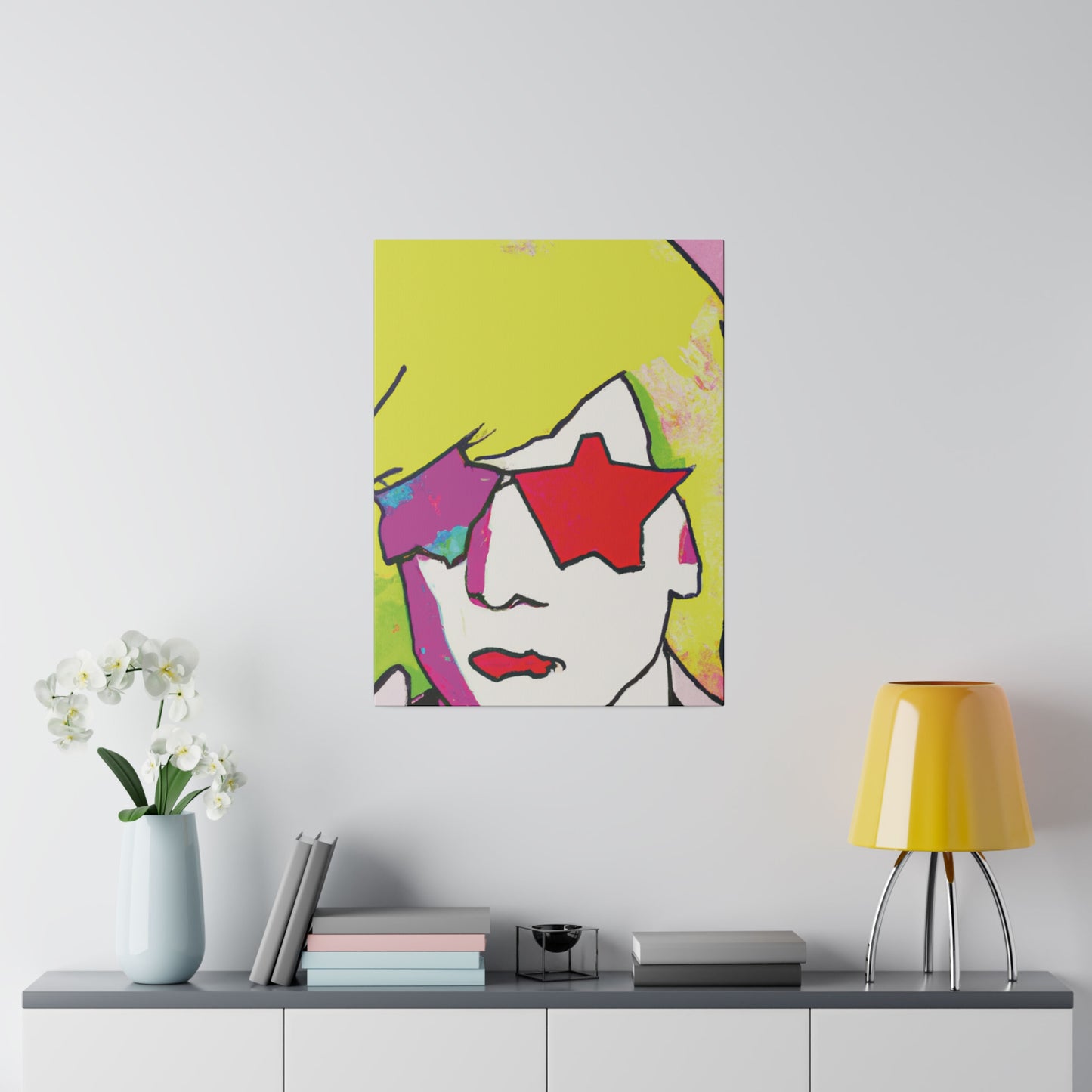 7452F - Rockstar Painting Print | Face | Abstract | Poster | Home Decor | Wall Art | Music Art | Canvas