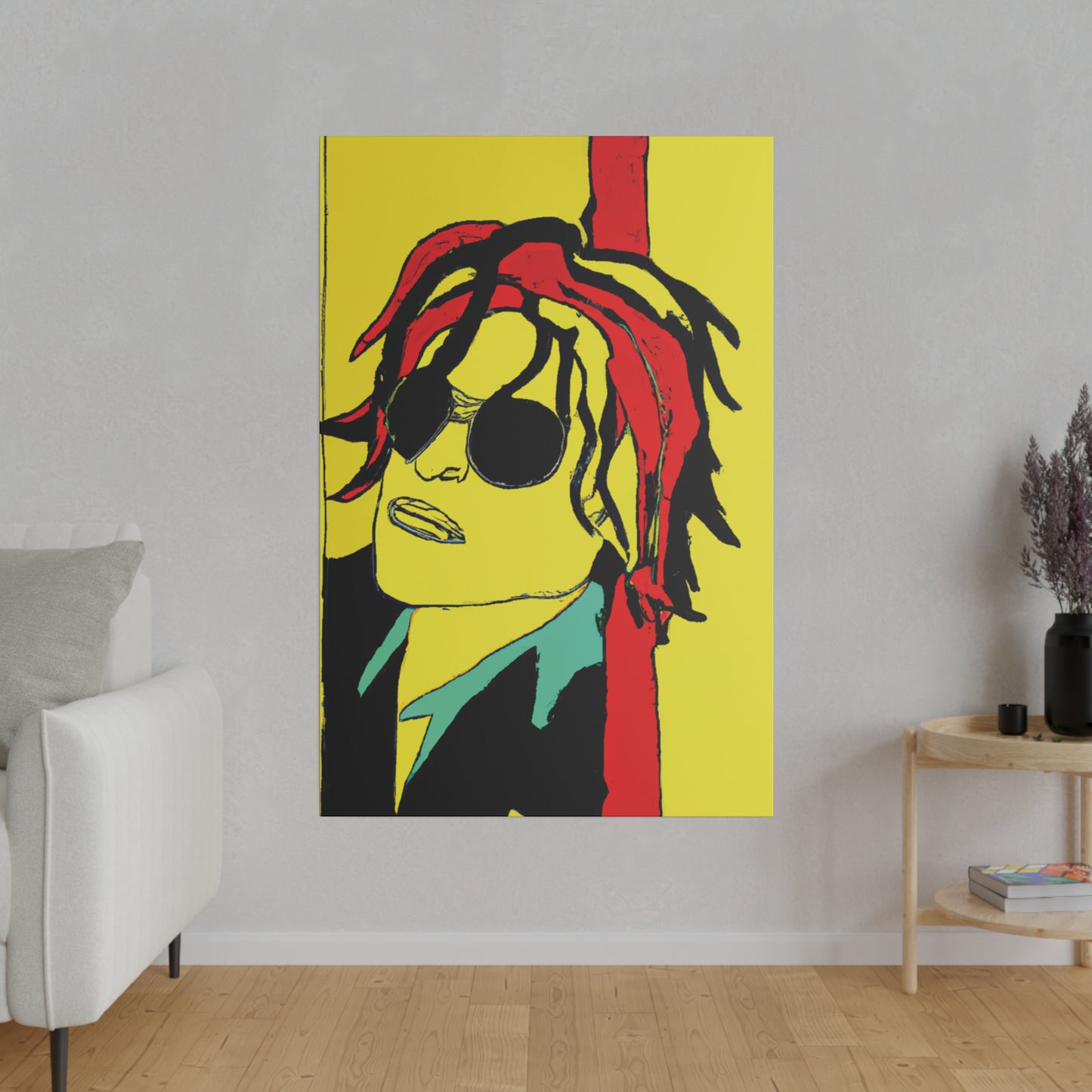 4551W - Rockstar Painting Print | Face | Abstract | Poster | Home Decor | Wall Art | Music Art | Canvas