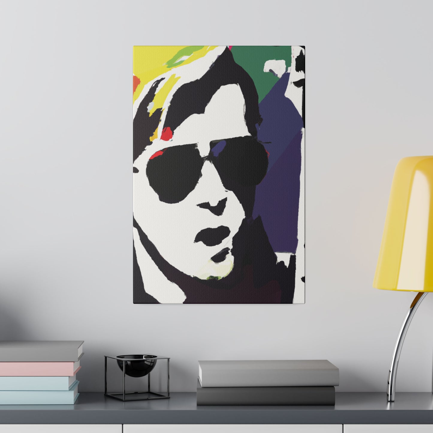 3723C - Rockstar Painting Print | Face | Abstract | Poster | Home Decor | Wall Art | Music Art | Canvas