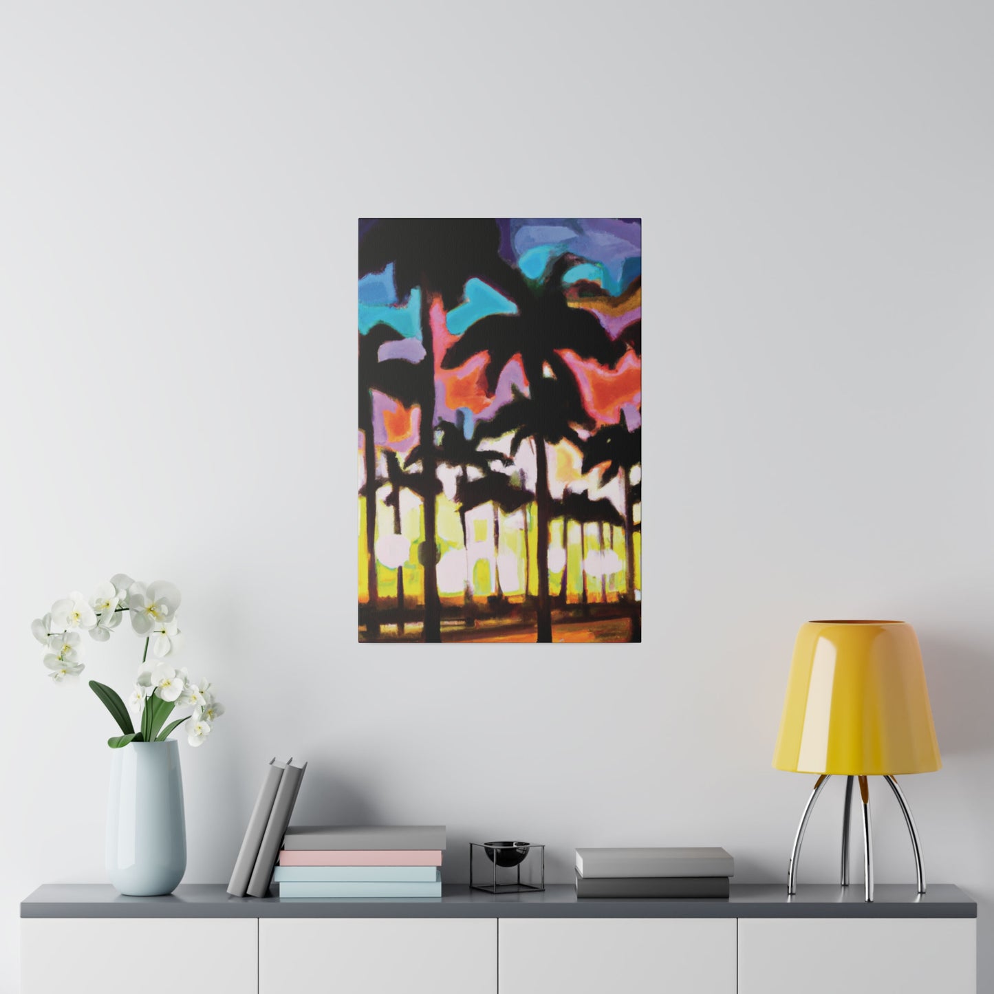 8596C - Miami Beach Sunset Painting Print | Miami | Beach | Sunset | Poster | Home Decor | Wall Art | Canvas