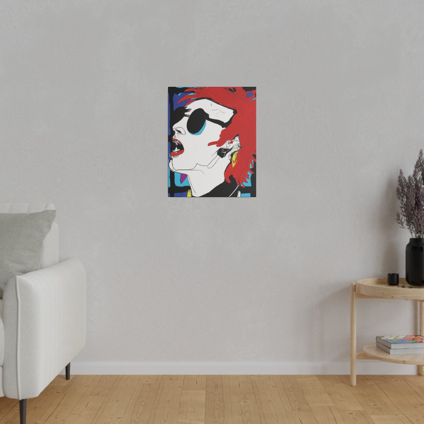 8537B - Rockstar Painting Print | Face | Abstract | Poster | Home Decor | Wall Art | Music Art | Canvas