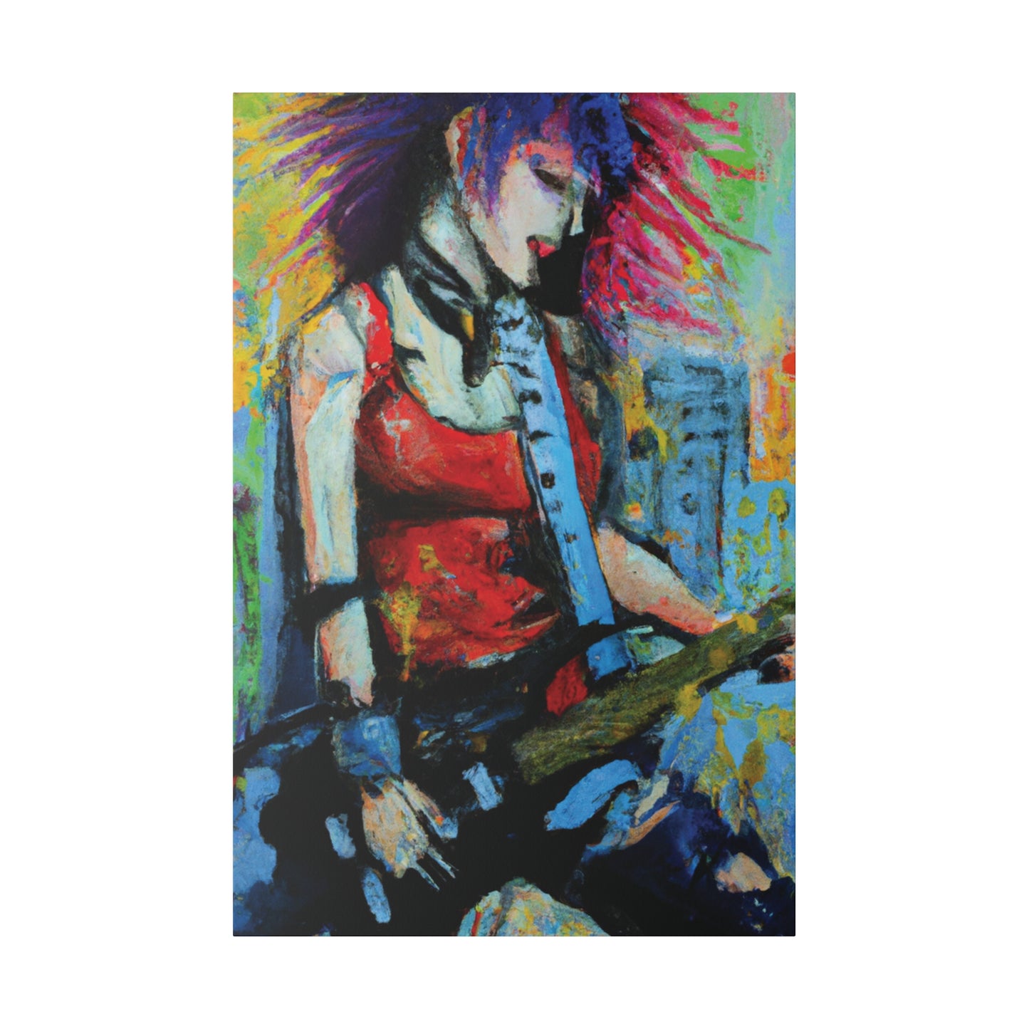 8424V - Rockstar Oil Painting Style Print | Poster | Home Decor | Wall Art | Music Art | Canvas