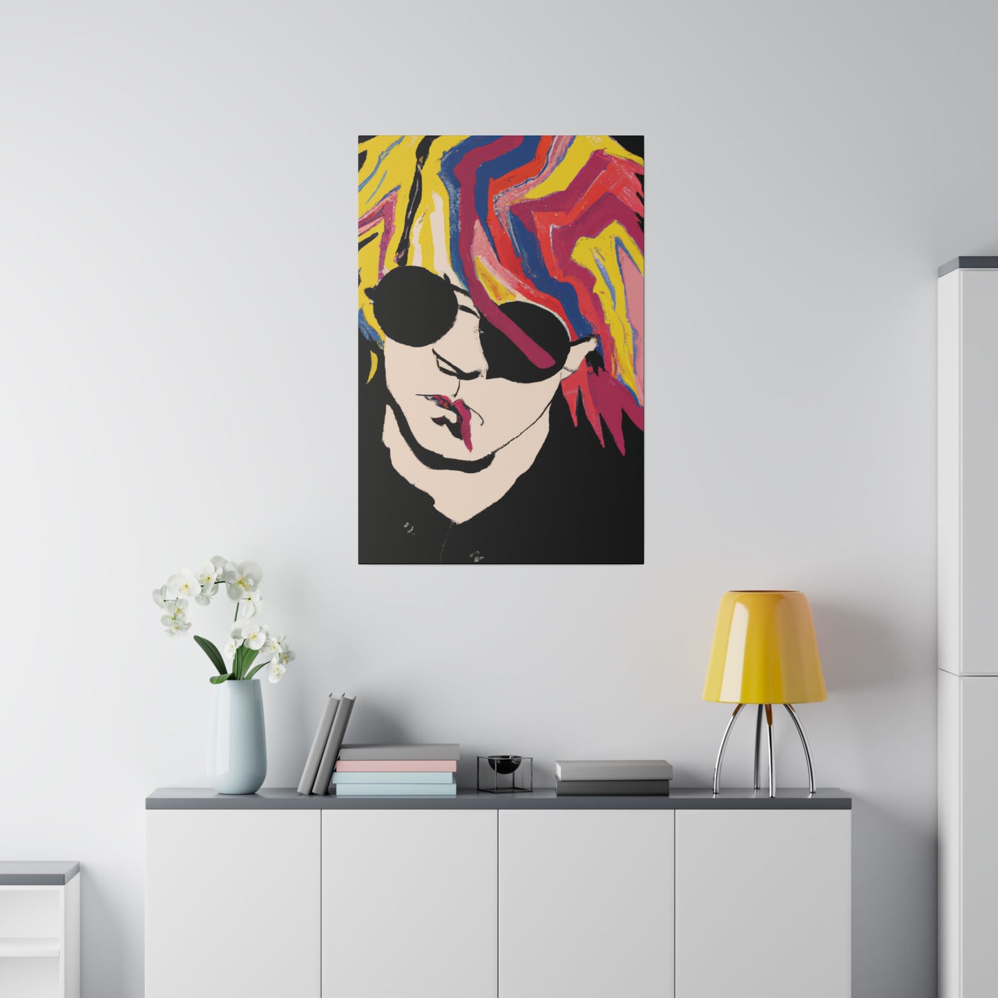 4112A - Rockstar Painting Print | Face | Abstract | Poster | Home Decor | Wall Art | Music Art | Canvas