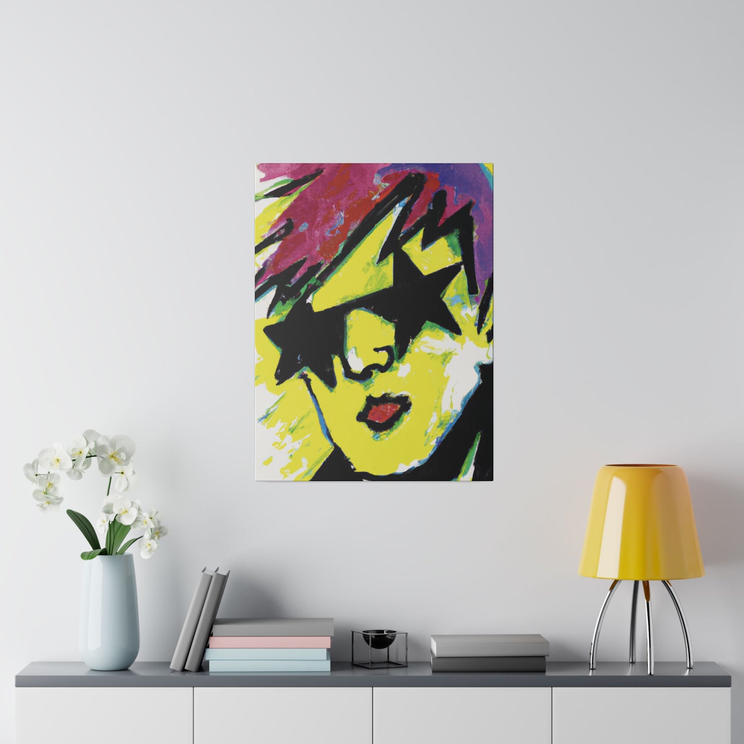 7497H - Rockstar Painting Print | Face | Abstract | Poster | Home Decor | Wall Art | Music Art | Canvas