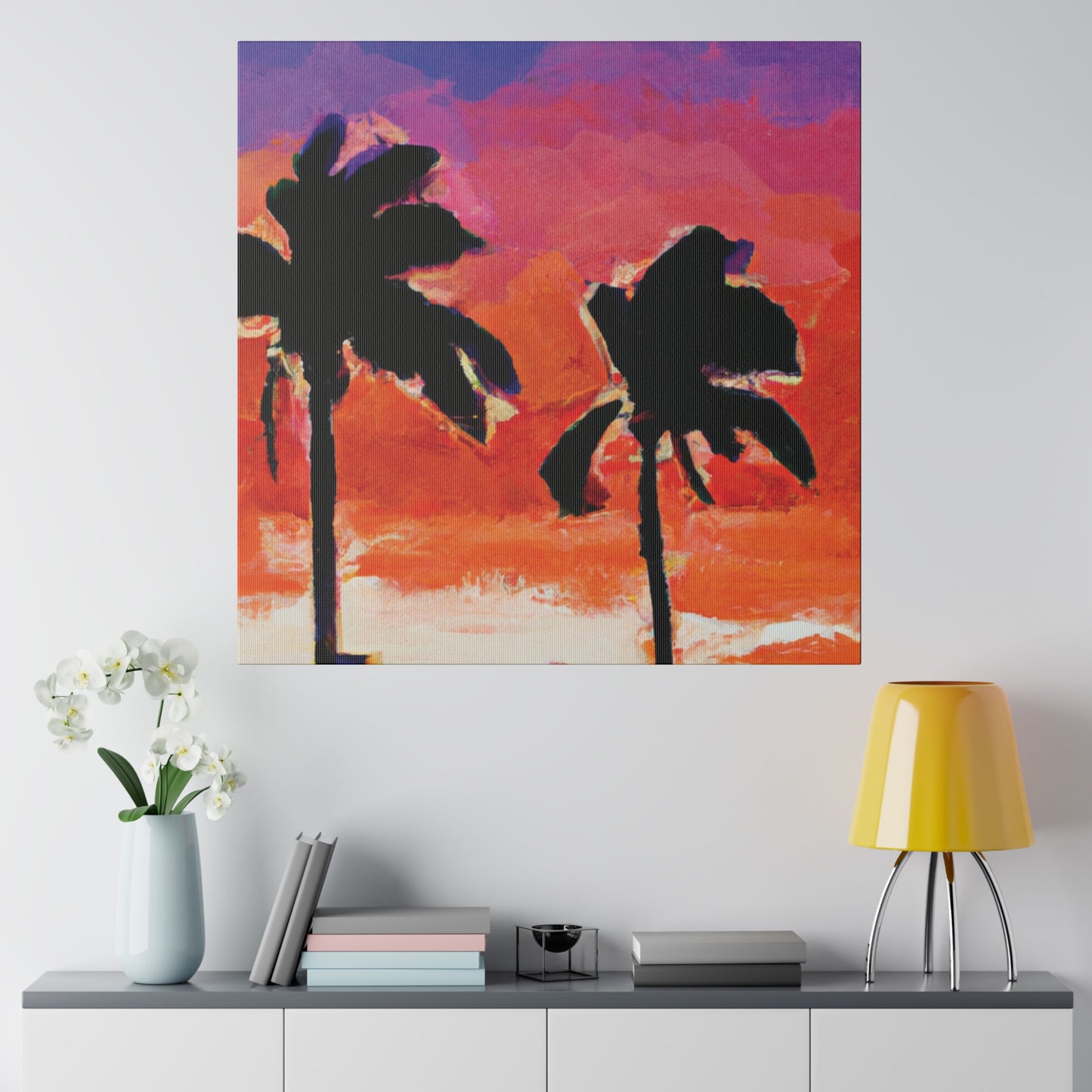 3243X - Miami Beach Sunset Painting Print | Miami | Beach | Sunset | Poster | Home Decor | Wall Art | Canvas