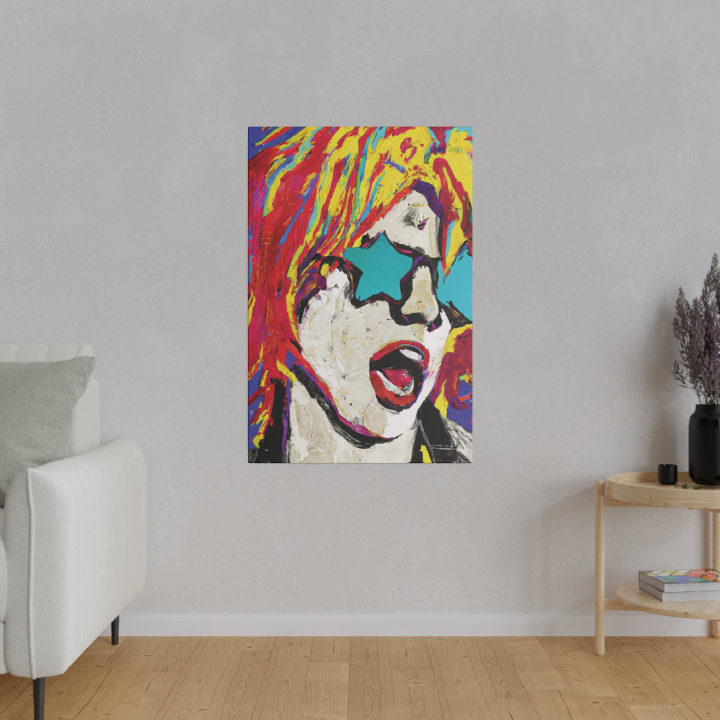 8876G - Rockstar Painting Print | Face | Abstract | Poster | Home Decor | Wall Art | Music Art | Canvas