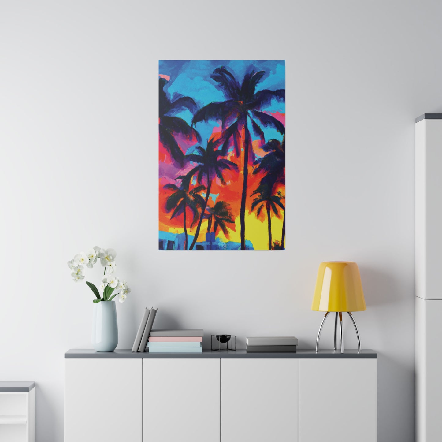 4672F - Miami Beach Sunset Painting Print | Miami | Beach | Sunset | Poster | Home Decor | Wall Art | Canvas