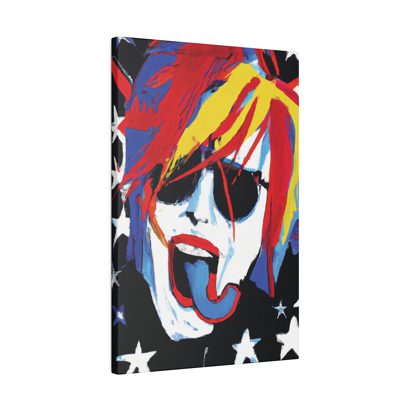 5376Y - Rockstar Painting Print | Face | Abstract | Poster | Home Decor | Wall Art | Music Art | Canvas