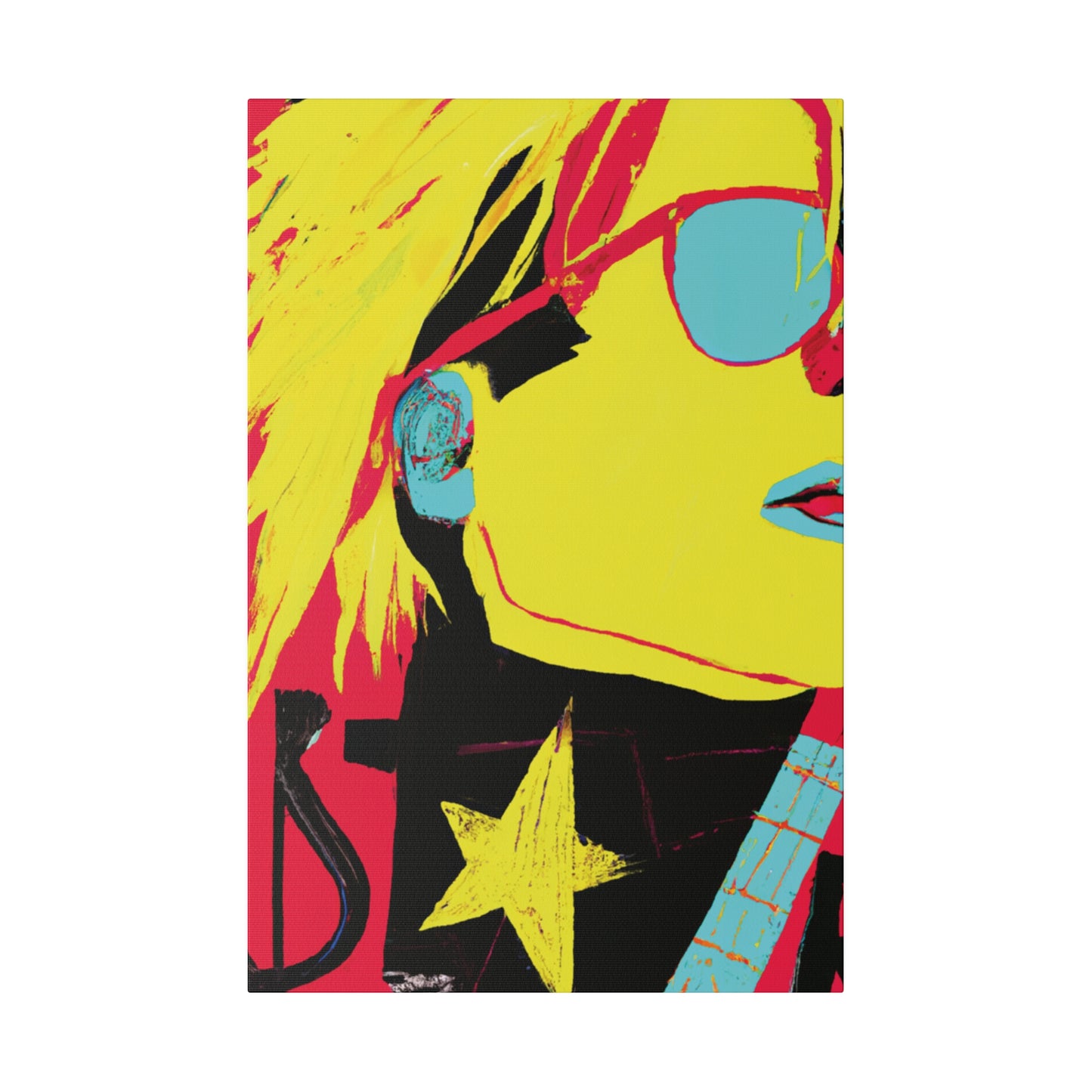 4925Q - Rockstar Painting Print | Face | Abstract | Poster | Home Decor | Wall Art | Music Art | Canvas