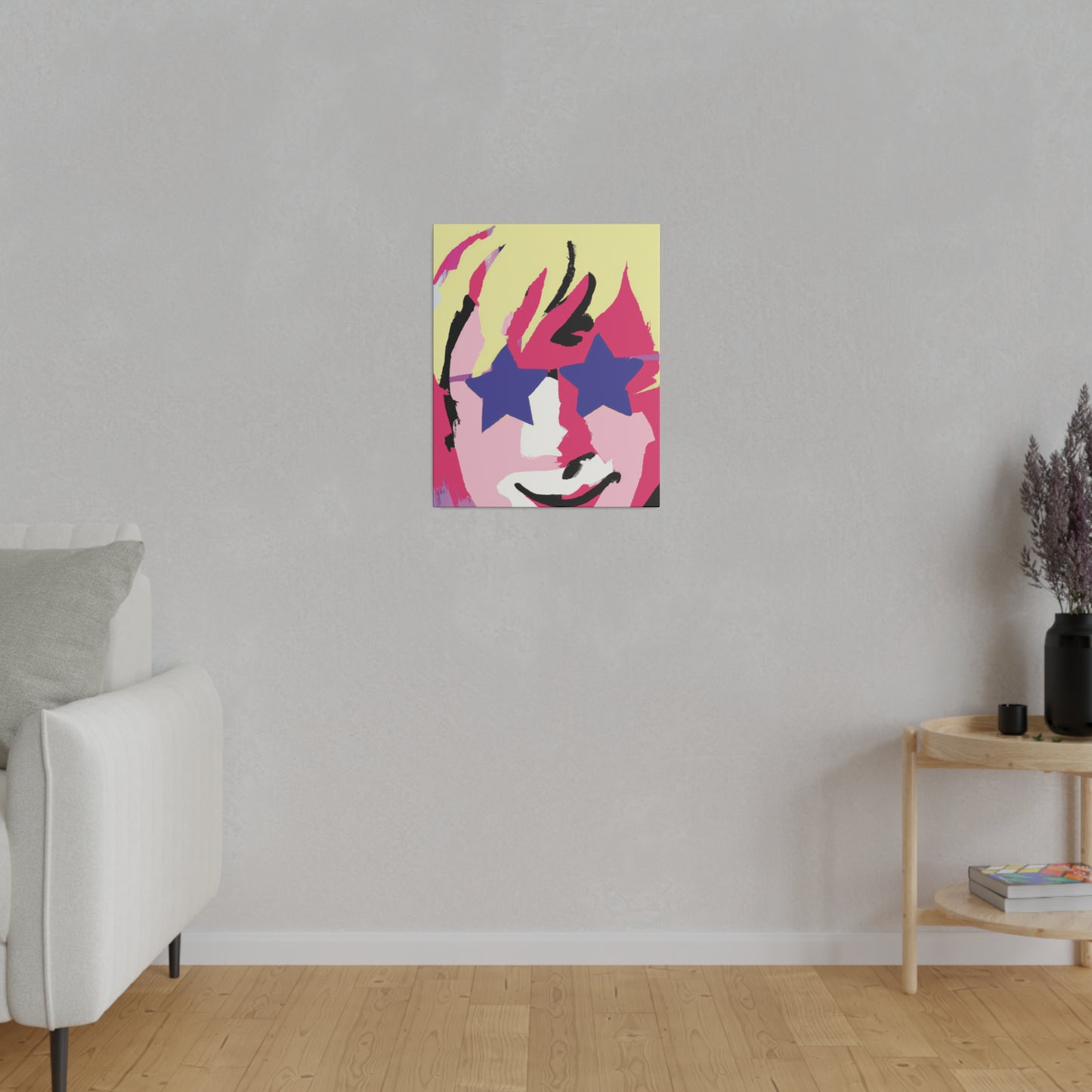 3558K - Rockstar Painting Print | Face | Abstract | Poster | Home Decor | Wall Art | Music Art | Canvas