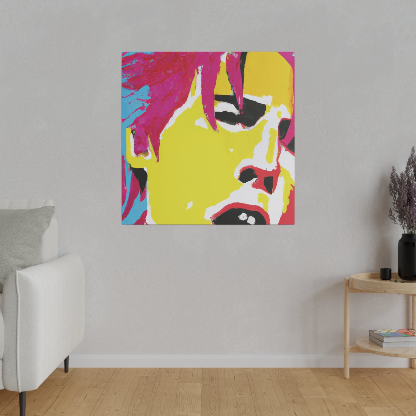 825J - Rockstar Painting Print | Face | Abstract | Poster | Home Decor | Wall Art | Music Art | Canvas