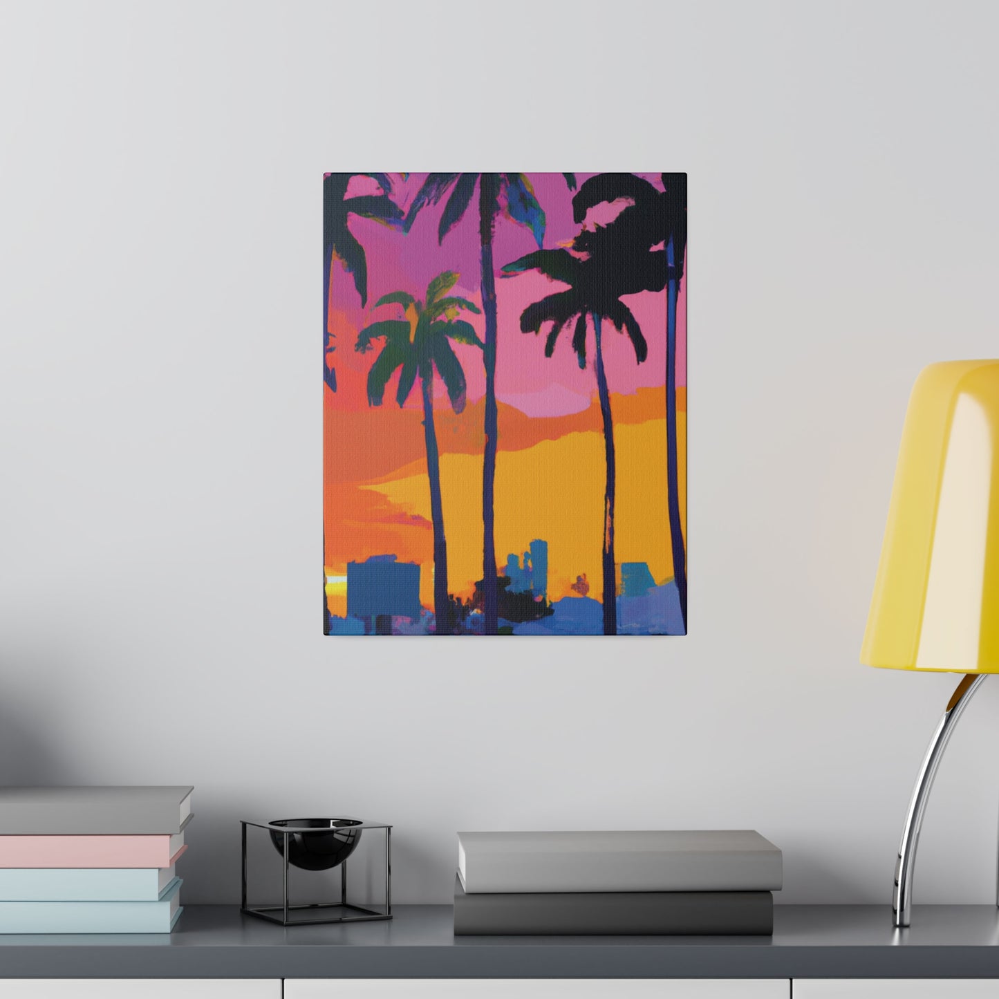 3546F - Miami Beach Sunset Painting Print | Miami | Beach | Sunset | Poster | Home Decor | Wall Art | Canvas