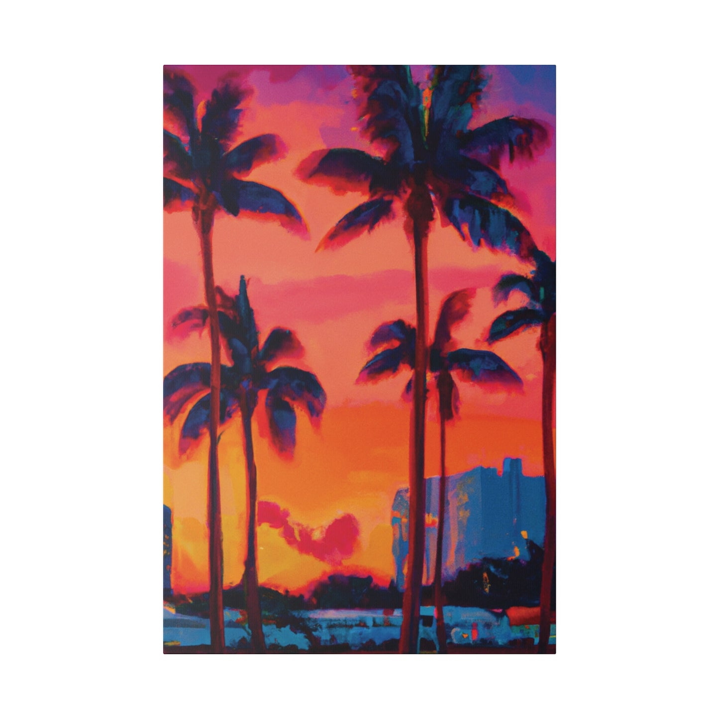 4456Y - Miami Beach Sunset Painting Print | Miami | Beach | Sunset | Poster | Home Decor | Wall Art | Canvas