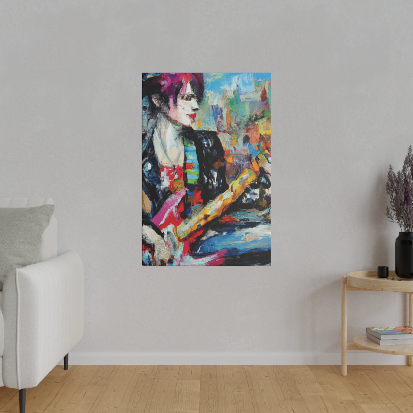 8162K - Rockstar Oil Painting Style Print | Poster | Home Decor | Wall Art | Music Art | Canvas